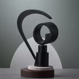 an artistic sculpture on display in a studio