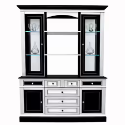 the entertainment cabinet with glass doors and two cupboards