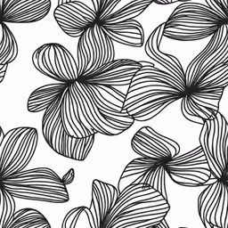 black and white flowered pattern with many petals