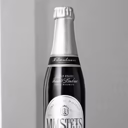 the bottle is black with silver lettering