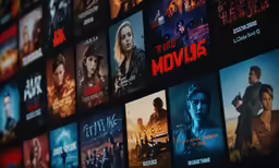 a wall made up of movies all in the same name