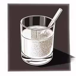 an illustration of a glass and a spoon