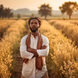 a person in a field and some grass