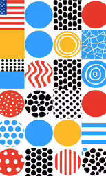 an abstractly decorated piece of art