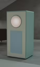 a photo of an external speaker with the light on it