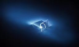 the blue wallpaper has glowing lines on it
