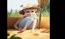 a realistic photo of a woman sitting on a couch