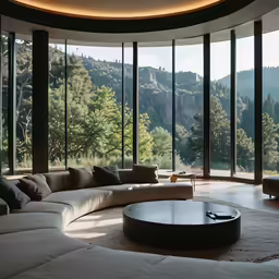 a living room filled with furniture and windows