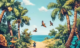 a person with a camera is looking at some birds in the air