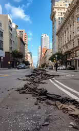 the street is very dirty and the roads are full