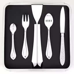 a box with silverware in it