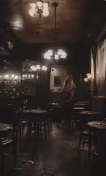 a woman that is sitting down by herself