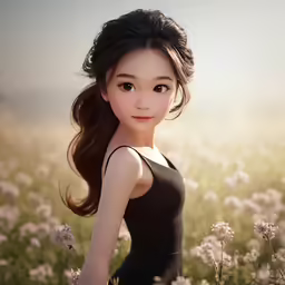 the beautiful young asian girl is posing for a photo