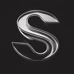 a silver letter that has an irregular shape
