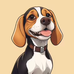 a cartoon beagle dog is smiling for the camera