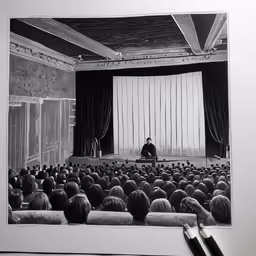 a group of people standing in front of a large screen