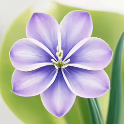 a blue flower with green background and leaves