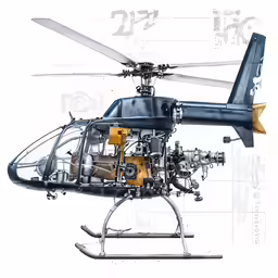a drawing of a helicopter with propellers on it