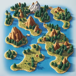 a map of different terrains from the simpsons