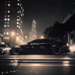 cars in a city with a lot of buildings