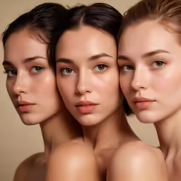 three women with one woman and two of them are naked