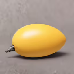 a mango sitting on a table with one plugged in