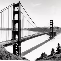 a photograph of a bridge that is near some water
