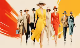 a woman with a yellow robe and many others in yellow