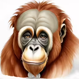 a painting of a monkey is shown against a white background