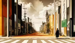 the person is walking down the street in the dark
