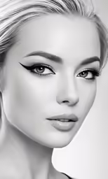 the model is in the black and white image