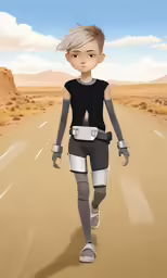 a person that is walking down a road