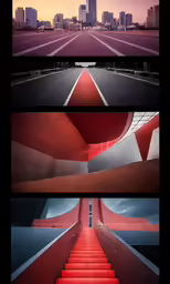 a series of photos featuring a set of steps
