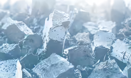 a bunch of frozen rocks are gathered together