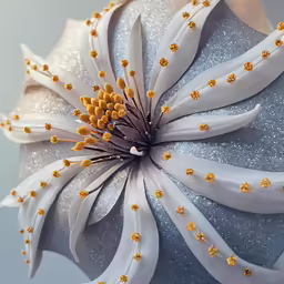 an abstract flower has many white petals