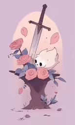 the character of a sword and roses