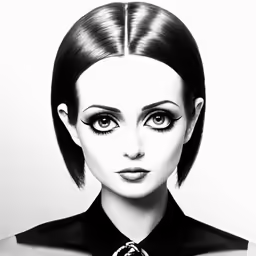 a drawing of a girl wearing a tie and a black shirt