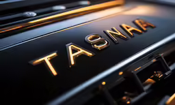 the emblem and name of a luxury car is shown