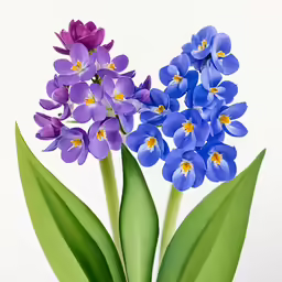 flowers and leaves displayed against a white background