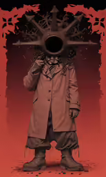 an image of a man in an odd outfit wearing a scary mask
