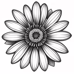 a flower with black lines on the petals,a drawing of a flower with large petals