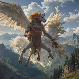 the wolf creature is riding on the back of the horse