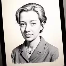 black and white photograph of woman with necklace