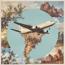 there is a plane flying over the mountain