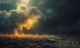 smoke coming out of a dark, dark cloud