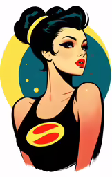a drawing of a woman with an egg on her shoulder