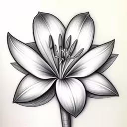 a large white flower is shown on a wall,this is an illustration of a black and white flower