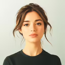 a model with dark hair wears a black t - shirt