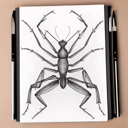 this is a sketch of a bug sitting in its frame