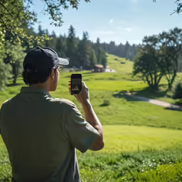 a man taking a photograph on his cellphone